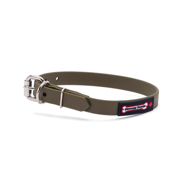 Smoochy Poochy Polyvinyl Buckle Style Dog Collar, Khaki