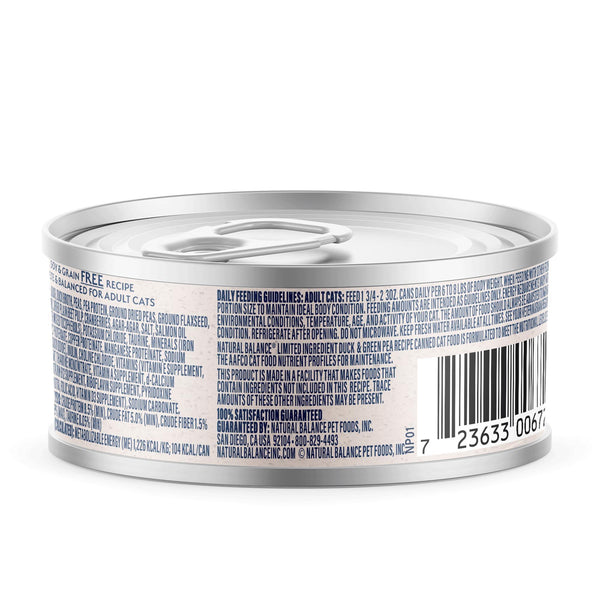 Natural Balance Limited Ingredient Reserve Duck & Green Pea Wet Cat Food Can