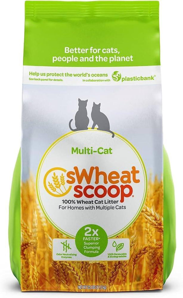 sWheat Scoop MultiCat Wheat Natural Fast-Clumping Cat Litter