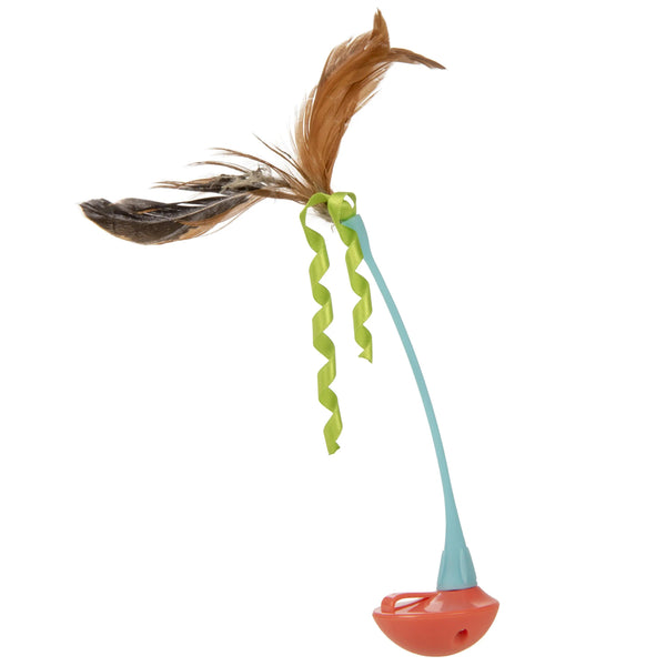 SmartyKat Instincts Rowdy Rocker Self-Righting Wand with Feathers Cat Toy