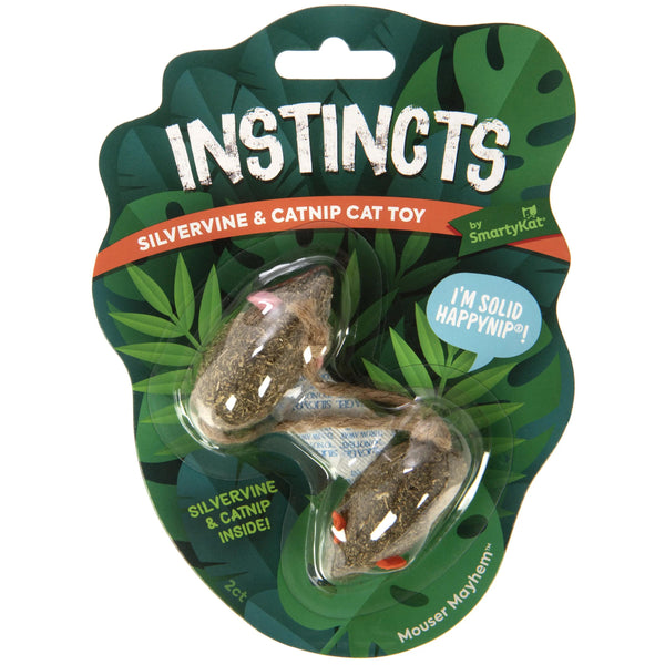 SmartyKat Instincts Mouser Mayhem Compressed HappyNip Catnip Mouse Cat Toy