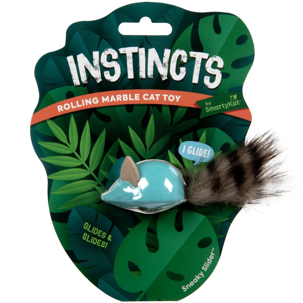 SmartyKat Instincts Sneaky Slider Rolling Marble Raccoon Cat Toy
