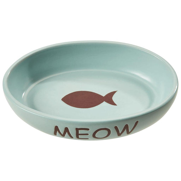 Ethical Pet Spot Portofino Oval Cat Dish, Sky Blue