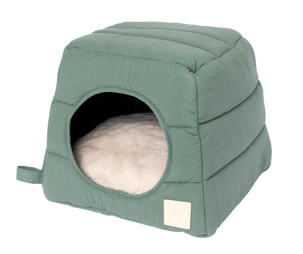 FuzzYard Life Cat Cubby for Cats & Small Dogs, Myrtle Green