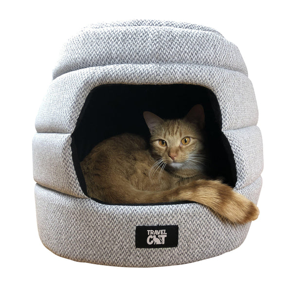 Travel Cat The Meowbile Home Convertible Cat Bed & Cave, Grey