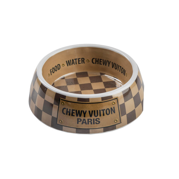 Haute Diggity Dog Checker Chewy Vuiton Dog Bowl
