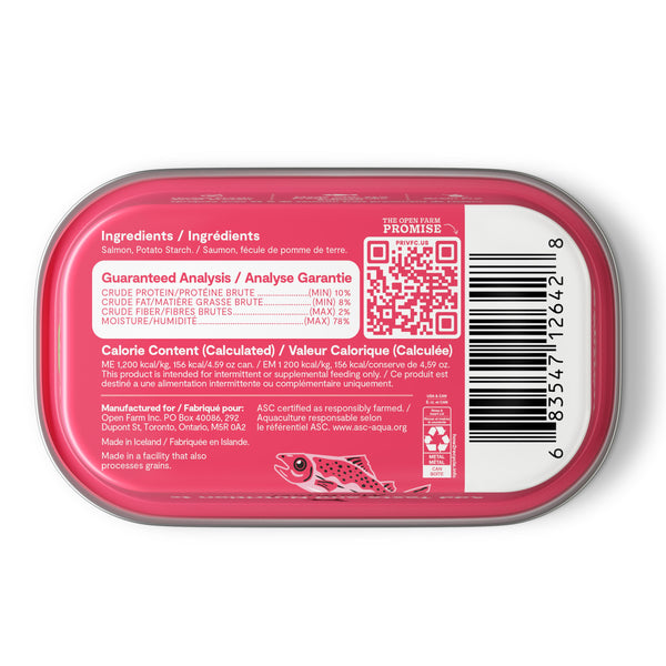 Open Farm Pâté Mousseux au Saumon pour Chien