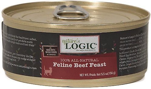 Nature's Logic Festin de Boeuf pour Félins Sans céréales Nourriture en conserve pour chats