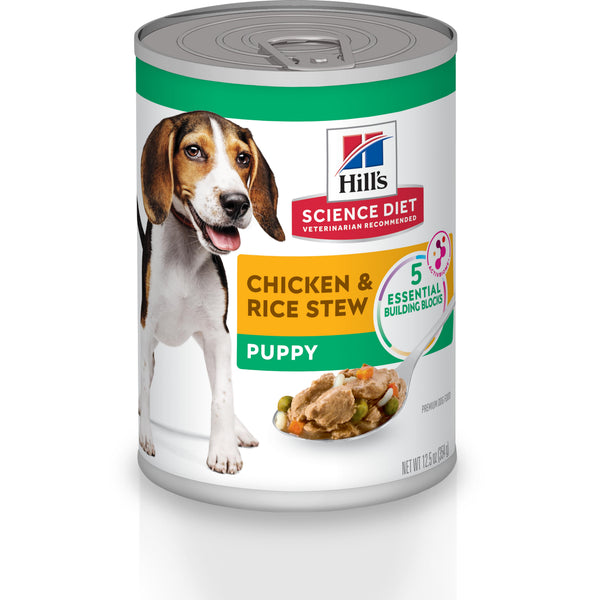 Hill's Science Diet Puppy Chicken & Rice Stew Wet Dog Food Can