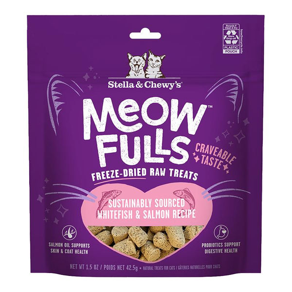 Stella & Chewy's Meowfulls Friandises lyophilisées au poisson blanc et saumon pour chat