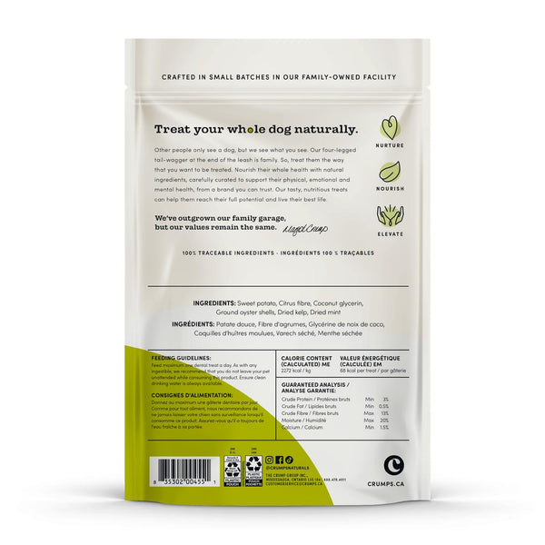Crumps' Naturals Plaque Busters Advanced Double Fresh Dental Sticks Dog Treats