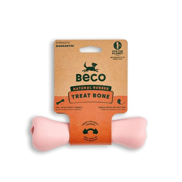 Beco Treat Bone Dog Toy, Pink