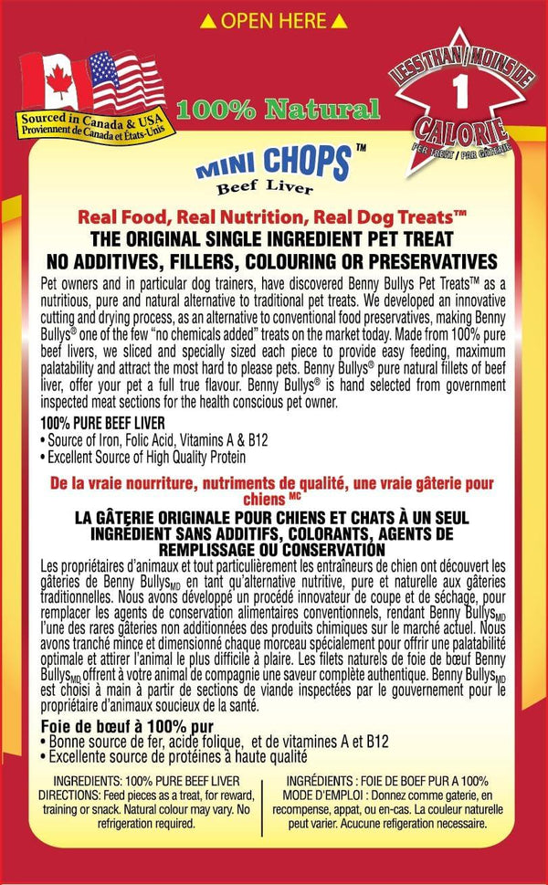 Benny Bully's Smart Pack Mini Chops Beef Liver Dog Treats