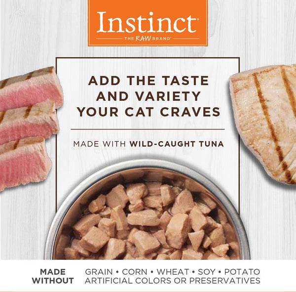 Instinct Healthy Cravings Grain-Free Real Tuna Recipe Wet Cat Food Topper Pouch, 3-oz