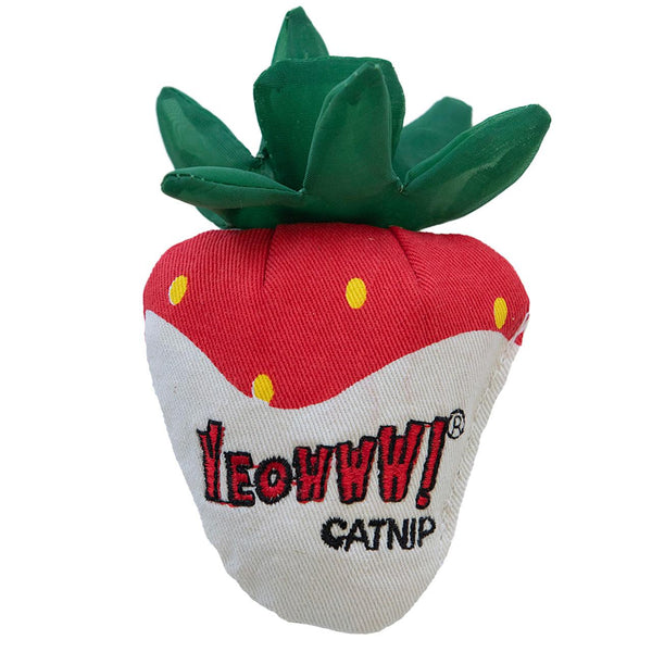 Yeowww! Strawberries Catnip Cat Toy, White Chocolate
