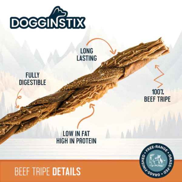 Dogginstix Braided Beef Tripe Dog Treats