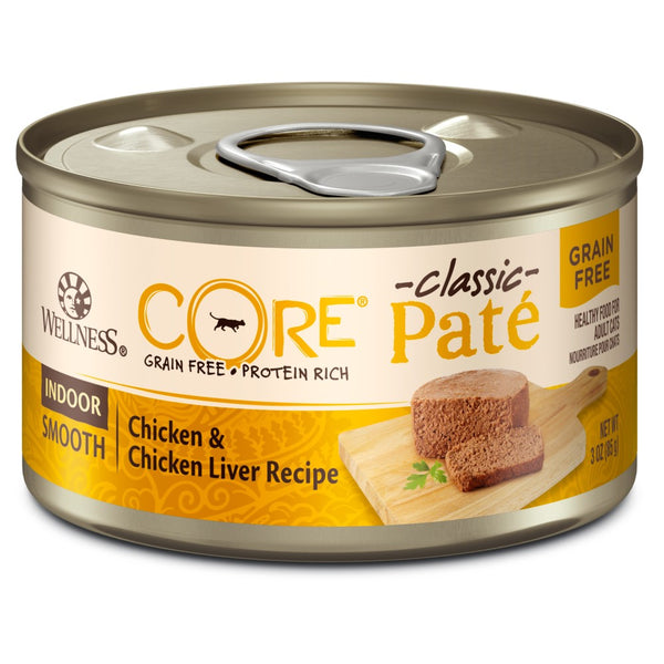 Wellness CORE Pâté sans céréales Poulet d'intérieur et foie de poulet Nourriture humide pour chat en boîte