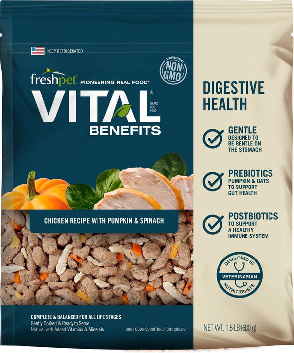 Freshpet Vital Benefits Digestive Health Chicken with Pumpkin & Spinach Dog Food