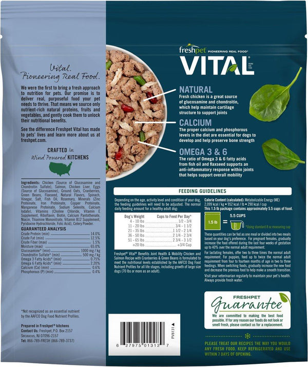 Freshpet Vital Benefits Joint Health & Mobility Chicken & Salmon with Cranberries & Green Beans Dog Food