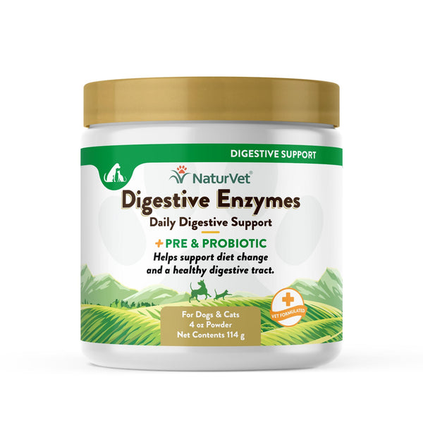 NaturVet Digestive Enzymes Plus Pre & Probiotic Powder Dog & Cat Supplement