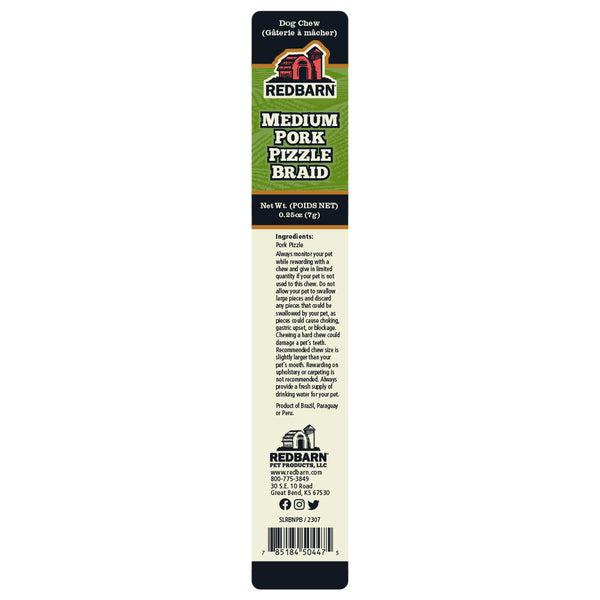 Redbarn Friandises pour chiens tresses de verge de porc, moyen