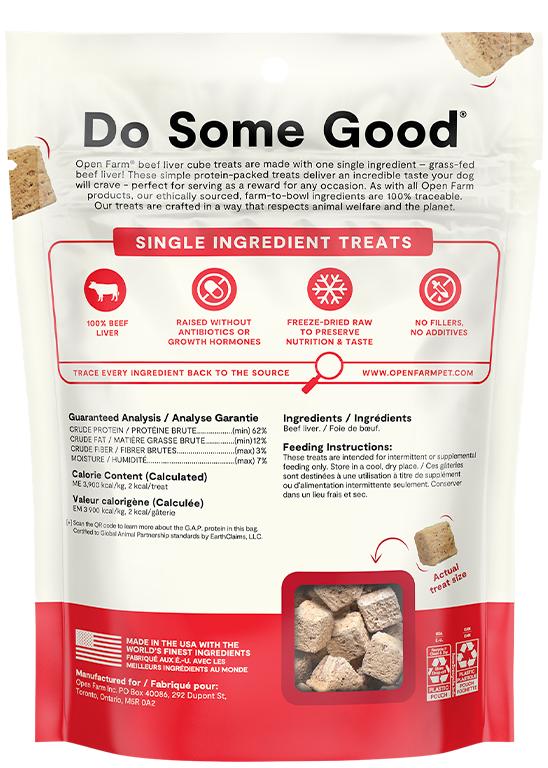 Open Farm Single Ingredient Cubes Beef Liver Freeze-Dried Raw Dog Treats