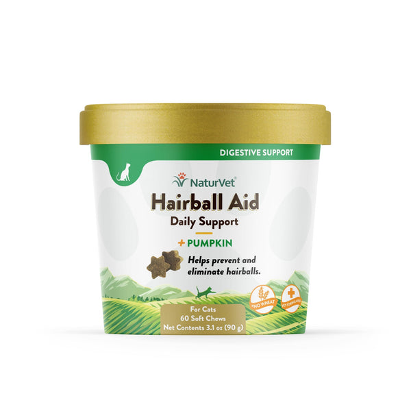 NaturVet Hairball Aid Plus Pumpkin Soft Chews Cat Supplement