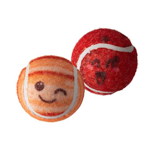 Snugarooz Behind Mars Squeaky Tennis Balls Dog Toy, Red