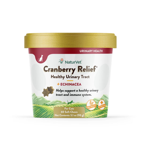 NaturVet Cranberry Relief Plus Echinacea Soft Chews Cat Supplement, 60-count