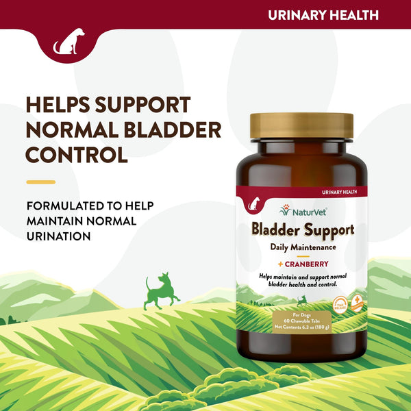 NaturVet Bladder Support Plus Cranberry Chewable Tabs Dog Supplement, 60-count