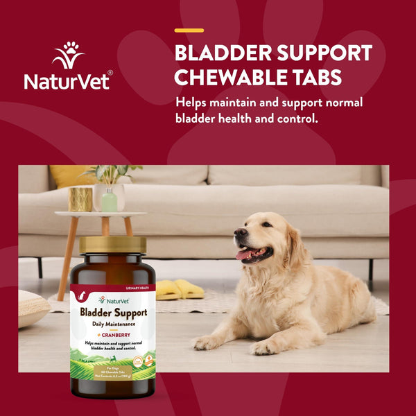 NaturVet Bladder Support Plus Cranberry Chewable Tabs Dog Supplement, 60-count