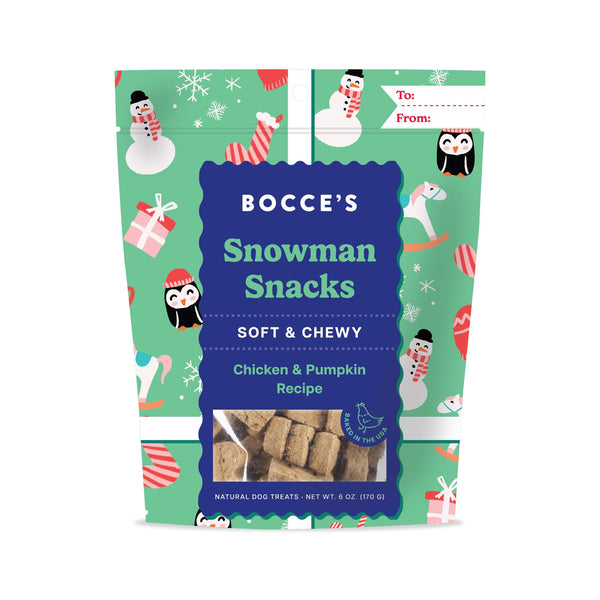Bocce's Bakery Friandises Chien Snowman Snacks