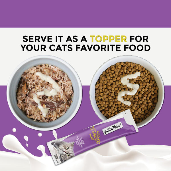 Fussie Cat Super Premium Tuna with Chicken in Goat Milk Puree Cat Treats