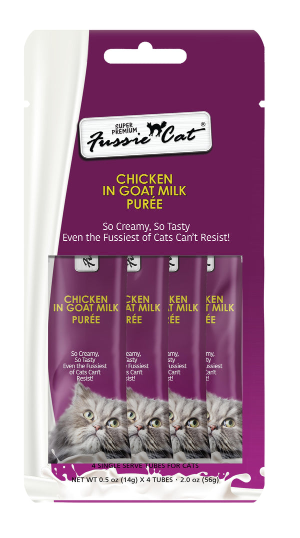 Fussie Cat Super Premium Chicken in Goat Milk Puree Cat Treats