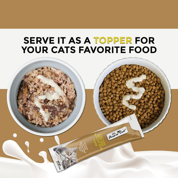 Fussie Cat Super Premium Chicken with Beef in Goat Milk Puree Cat Treats