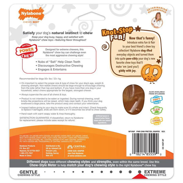 Nylabone Durachew Power Chew Pretzel Bacon & Peanut Butter Flavor Dog Toy