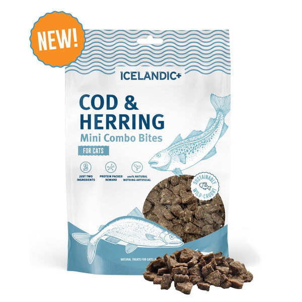 Icelandic+ Mini bouchées combo Cabillaud & Hareng friandises pour chats