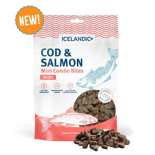 Icelandic+ Mini bouchées combo Cabillaud & Saumon friandises pour chats
