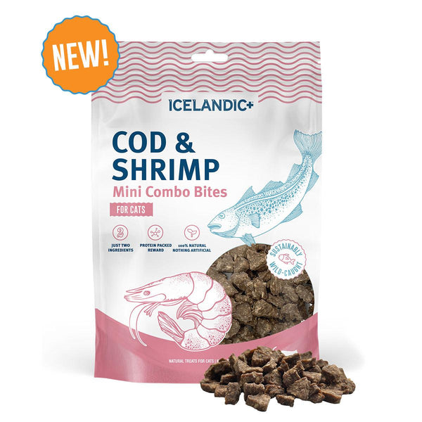Icelandic+ Mini bouchées combo Cabillaud & Crevettes friandises pour chats