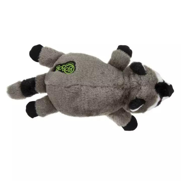 GoDog Flatz Just for Me Chew Guard Raccoon Flattie Dog Toy