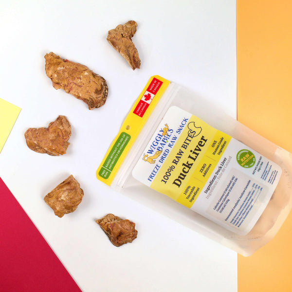 Wiggly Babies Friandises crues lyophilisées pour chiens au foie de canard