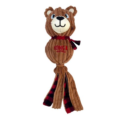 KONG Holiday Wubba Corduroy Bear Dog Toy