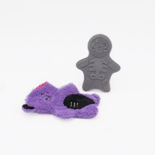 ZippyPaws Halloween Bonez Zombie Bear Dog Toy, Purple