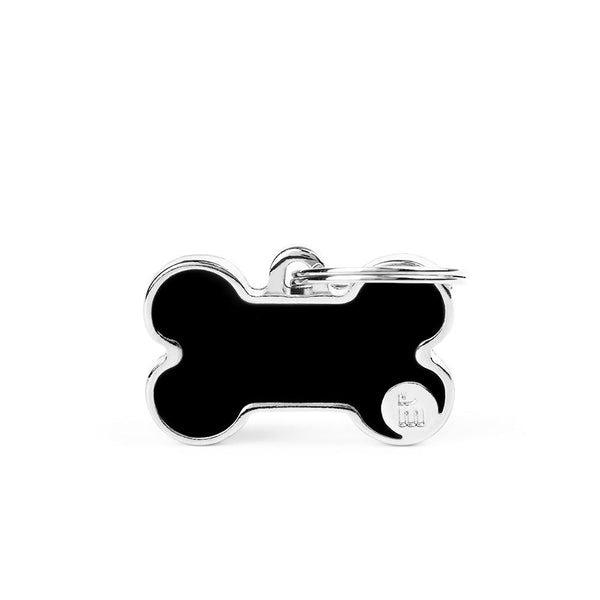 MyFamily Basic Handmade Bone Pet ID Tag, Black