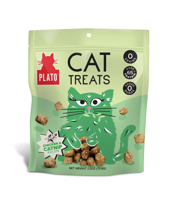 Plato Friandises pour chats séchées à l’air recette poulet et herbe à chat
