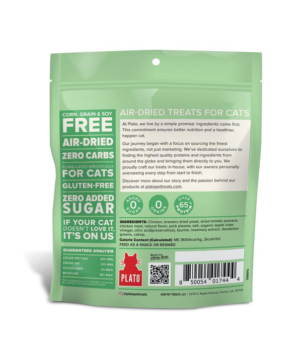 Plato Friandises pour chats séchées à l’air recette poulet et herbe à chat