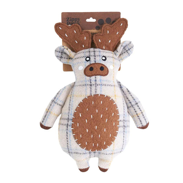 ZippyPaws ecoZippy Cotton Cuddler Moose Dog Toy