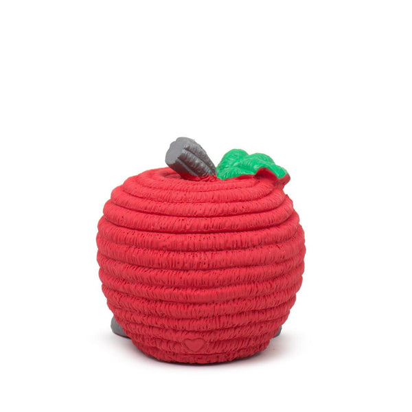 HuggleHounds Lil' Red Apple Ruff-Tex Latex Ball Dog Toy