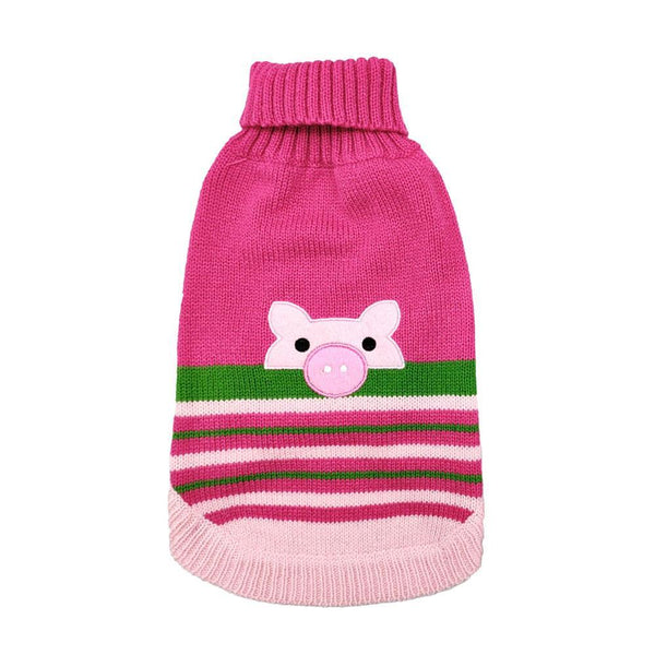 Doggie-Q Pull pour chien visage de cochon, rose