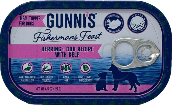 Gunni's Fisherman's Feast Garniture alimentaire pour chien au hareng et morue avec varech